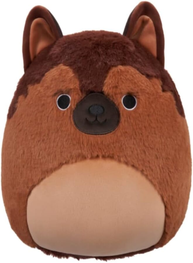 Squishmallows Squishmallows 12"" Fuzz-A-Mallows - Mario The German Shepherd - Official Kellytoy Plush - Collectible Soft & Squishy Stuffed Animal Toy - Gift for Kids, Girls & Boys - 12 inch, Brown