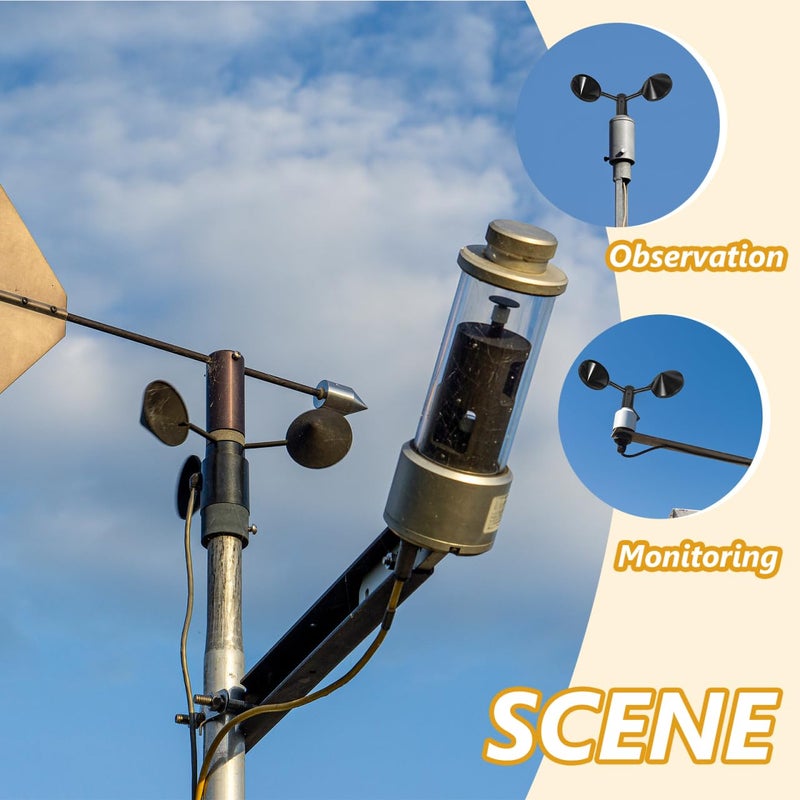 Lightweight ABS Cup Anemometer Housing For Outdoor Wind Speed Measurement 5.9X5.9X2.44 Inches - Image 3