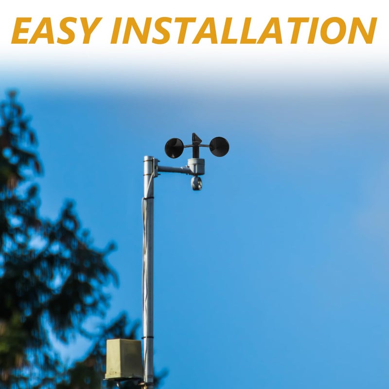 Lightweight ABS Cup Anemometer Housing For Outdoor Wind Speed Measurement 5.9X5.9X2.44 Inches - Image 4