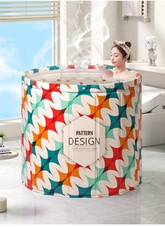 XiuWoo Large Capacity Waterproof Portable Non-Inflatable Folding Soaking Spa Bathtub Barrel, Household Large Shower Bathing Tubs, Separate Family Bathroom SPA Tub for Adults and Kid  - Image 1