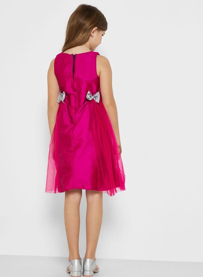 Pinata Partywear Dress With Bow Detailing On Waist