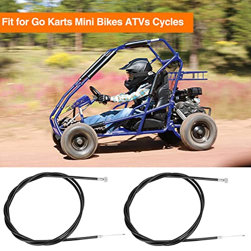 FVRITO 2-Pack 60'' Universal Throttle Cable with 1/4'' Barrel End Repalcement for Minibike Go Kart Go-Cart Mini Bike ATV Cycle Parts - Image 4