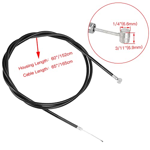 FVRITO 2-Pack 60'' Universal Throttle Cable with 1/4'' Barrel End Repalcement for Minibike Go Kart Go-Cart Mini Bike ATV Cycle Parts - Image 5