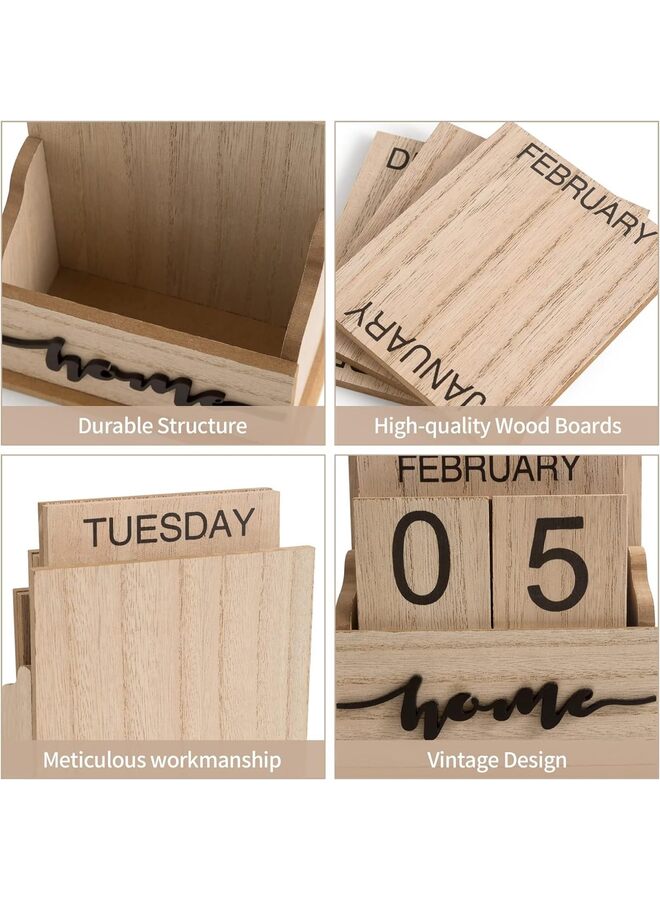 Perpetual Calendar Blocks Calendar For Home Office Desk Date Week Month Accessories - Image 2