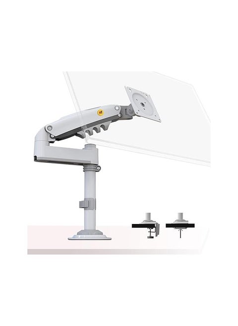 NB H100 Monitor Arm Gas Spring Ergonomic Desk Mount Supports 17" to 30" Monitors up to 19.8 lbs, VESA 75x75 & 100x100 Compatibility, 360° Rotation, Adjustable Height & Tilt, White
