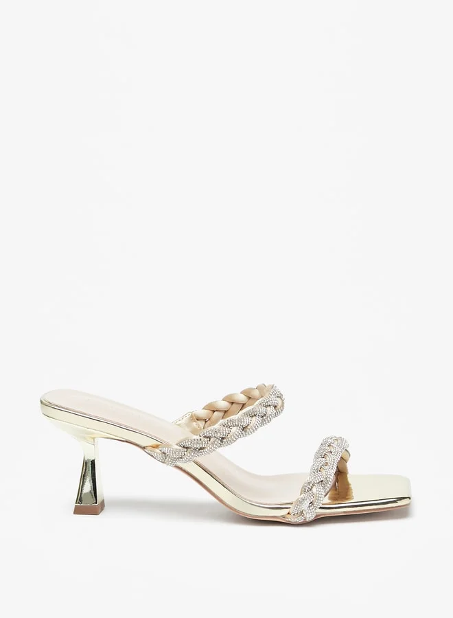 فلورا بيلا من شو إكسبرس Women's Embellished Slip-On Slide Sandals With Stilleto Heels