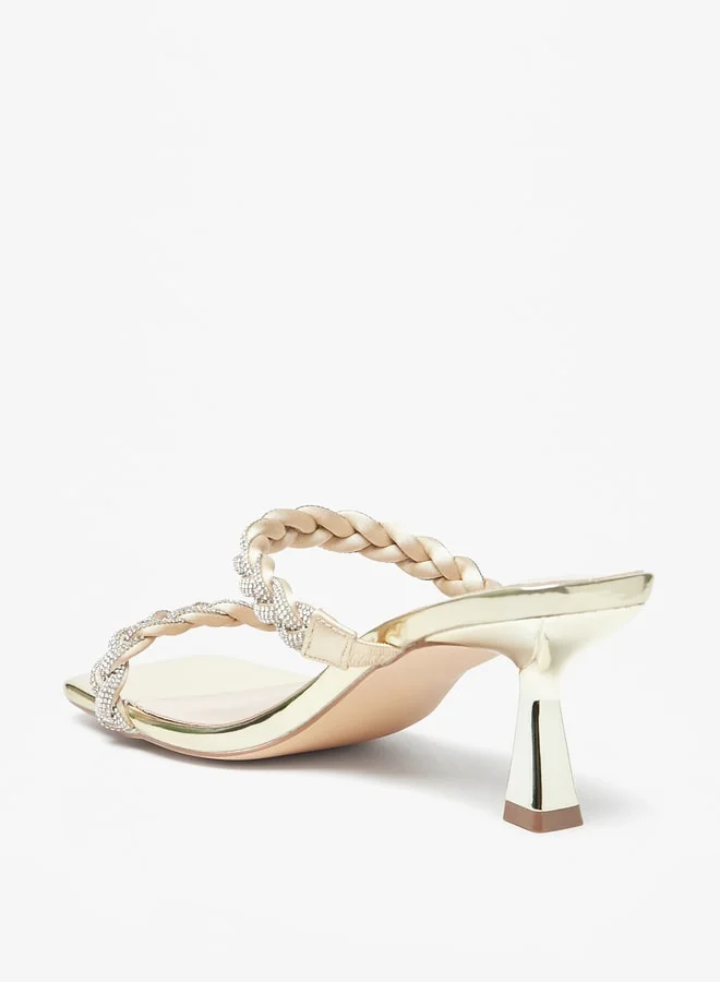 فلورا بيلا من شو إكسبرس Women's Embellished Slip-On Slide Sandals With Stilleto Heels