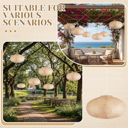 Hortsun 6 Pcs Print Burlap Oval Paper Lanterns 8 Inch Boho Chinese Paper Lanterns Decorative Farmhouse Classroom Decor Home Sweet Classroom Birthday Party Ceremonial Event (8 Inch) - Image 5