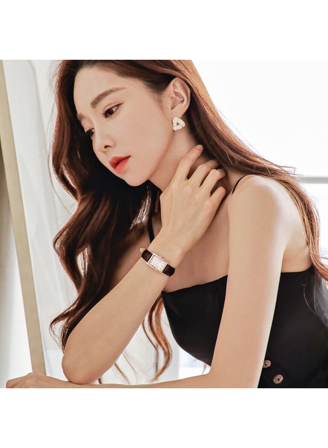 Julius Women's Watch Gift For Girls Leather Strap Waterproof Quartz Watch Collaboration Gift Box Brown Tja-1338c - Image 2