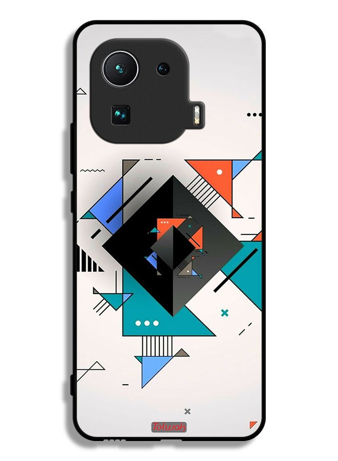 Tolwak Xiaomi Mi 11 Pro Protective Case Cover Square And Triangle Shapes Abstract Pattern - Image 2