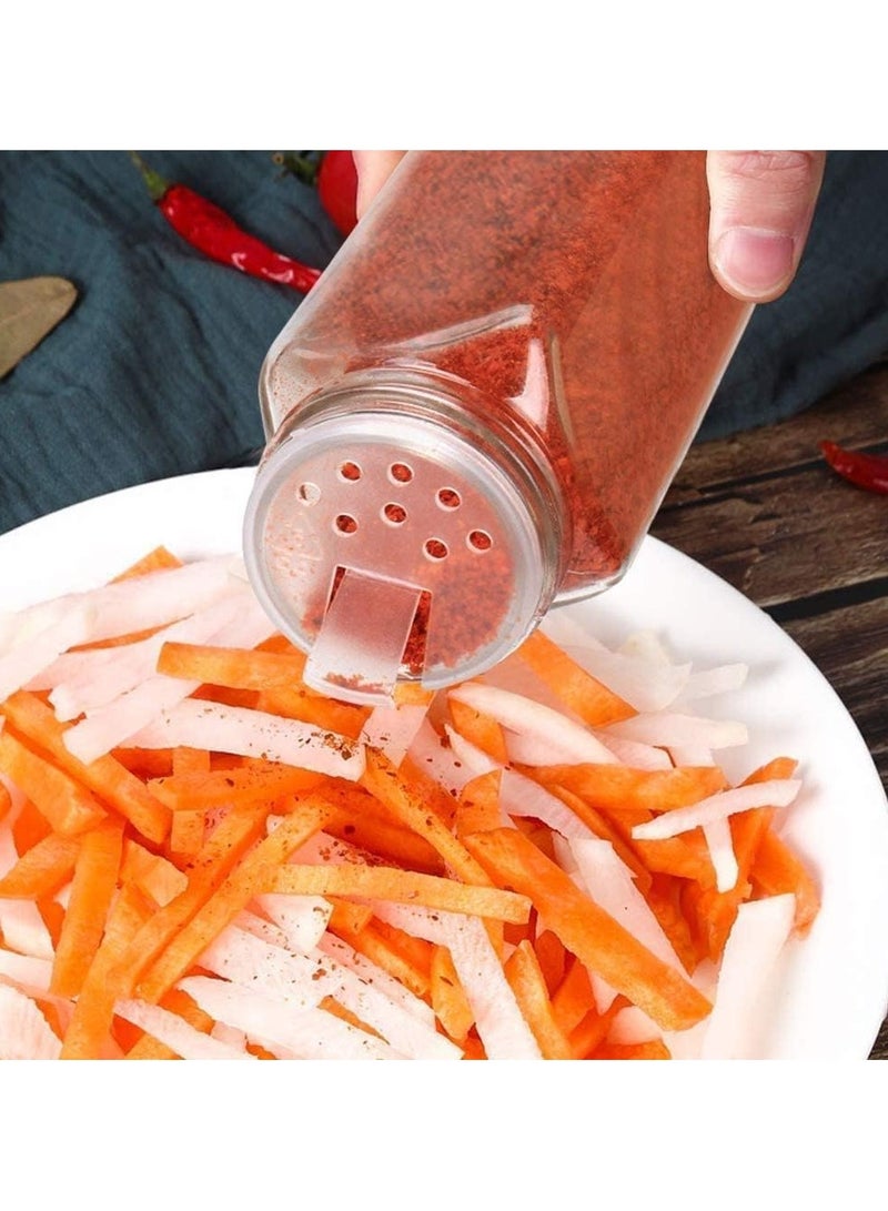 بلومنغ تايم مجموعة مكونة من 24 برطمان توابل بطول 120 مترًا، وزجاجات تخزين توابل لرف البهارات والخزانة والدرج - Image 4