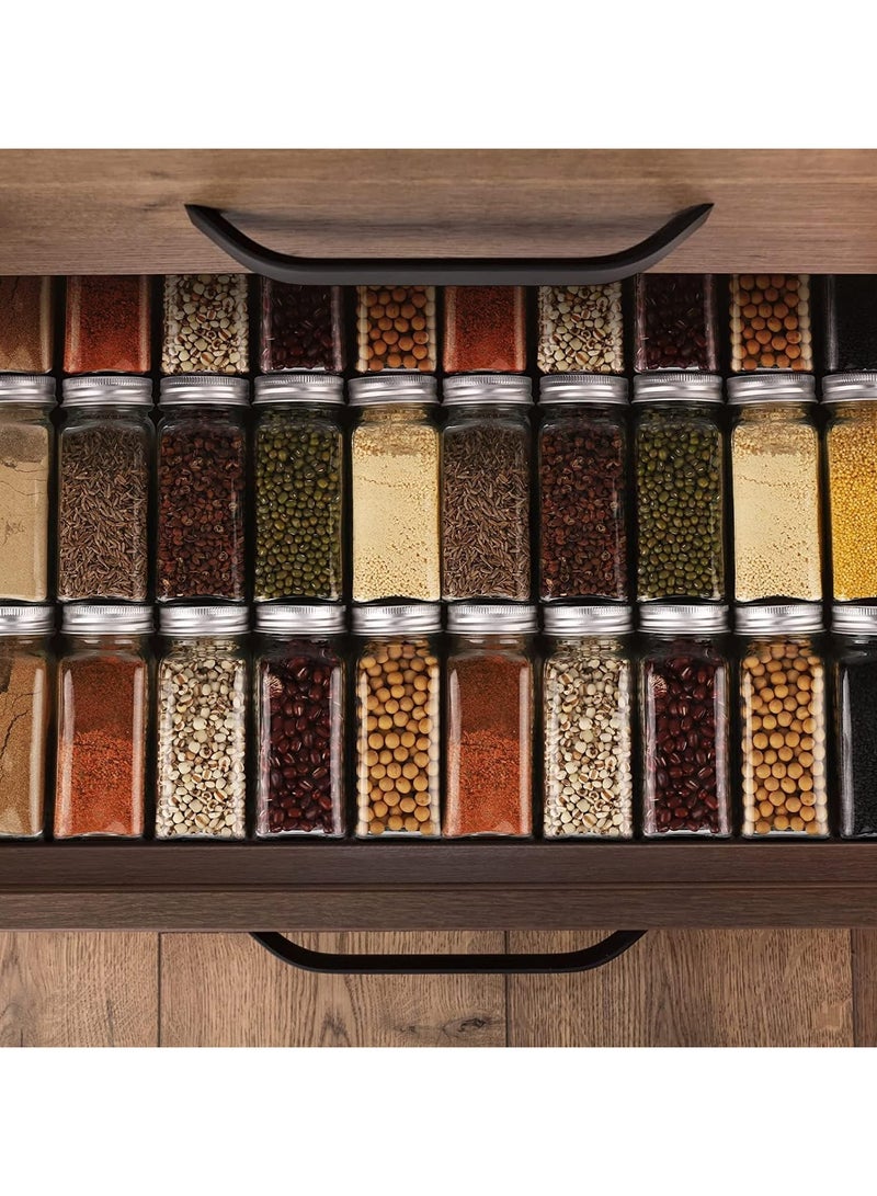 بلومنغ تايم مجموعة مكونة من 24 برطمان توابل بطول 120 مترًا، وزجاجات تخزين توابل لرف البهارات والخزانة والدرج - Image 5