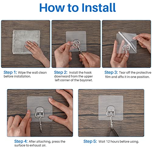 Antimbee All-Purpose Large Adhesive Hooks, 20-Pack Wreath Hangers, Heavy Duty Hooks 37 lb(Max), Adhesive Wall Hanger fit Home, Bathroom, Kitchen, Office and Outdoor - Image 3