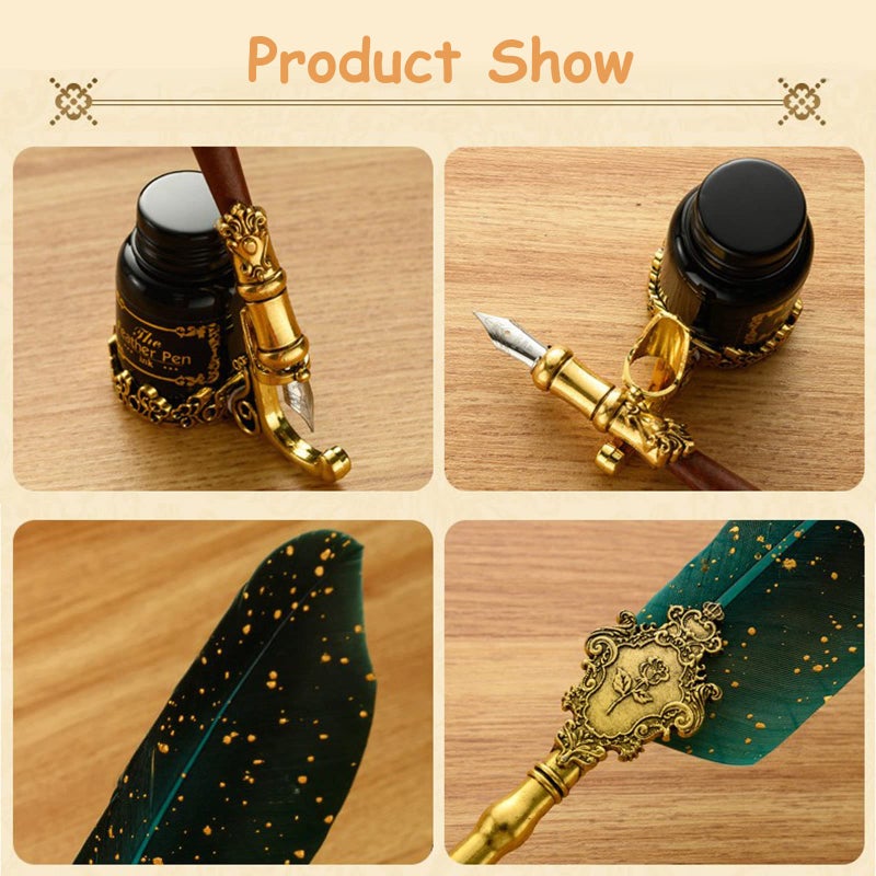 Joyeee Calligraphy Pen Set, with Luxury Vintage Signature Pen, Replacement Nib, Ink, Wax Sticks, Melting Spoon, Dip Pen, Candle, Stamp, Letter Opener, Pen Stand Base Calligraphy Set #81 - Image 5