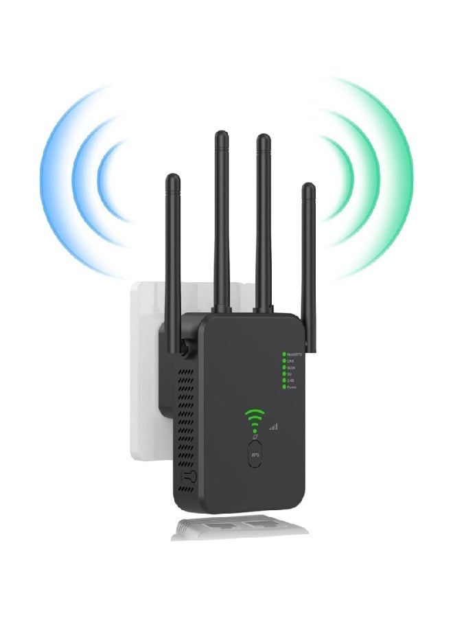 1200Mbps Wireless WiFi Repeater Wifi Signal Booster Dual-Band 2.4G 5G WiFi Extender 802.11ac Gigabit WiFi Amplifier WPS Router, AC1200  - Image 1