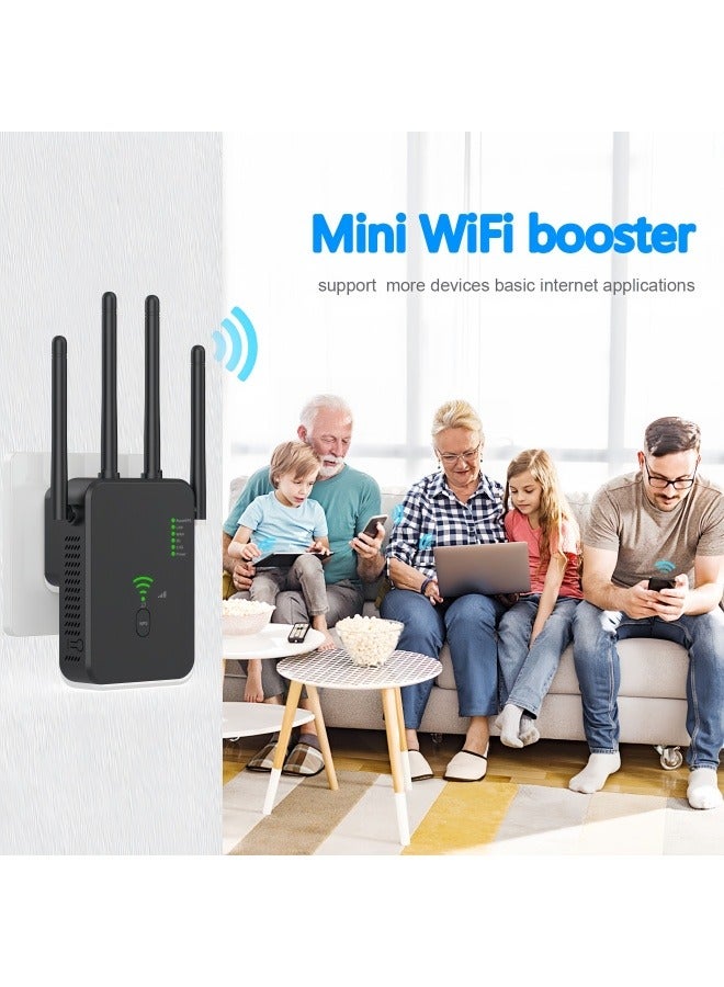 1200Mbps اللاسلكي واي فاي مكرر واي فاي إشارة تعزيز مزدوج النطاق 2.4G 5G واي فاي توسيع 802.11ac جيجابيت واي فاي مضخم WPS الراوتر ، AC1200 - Image 3