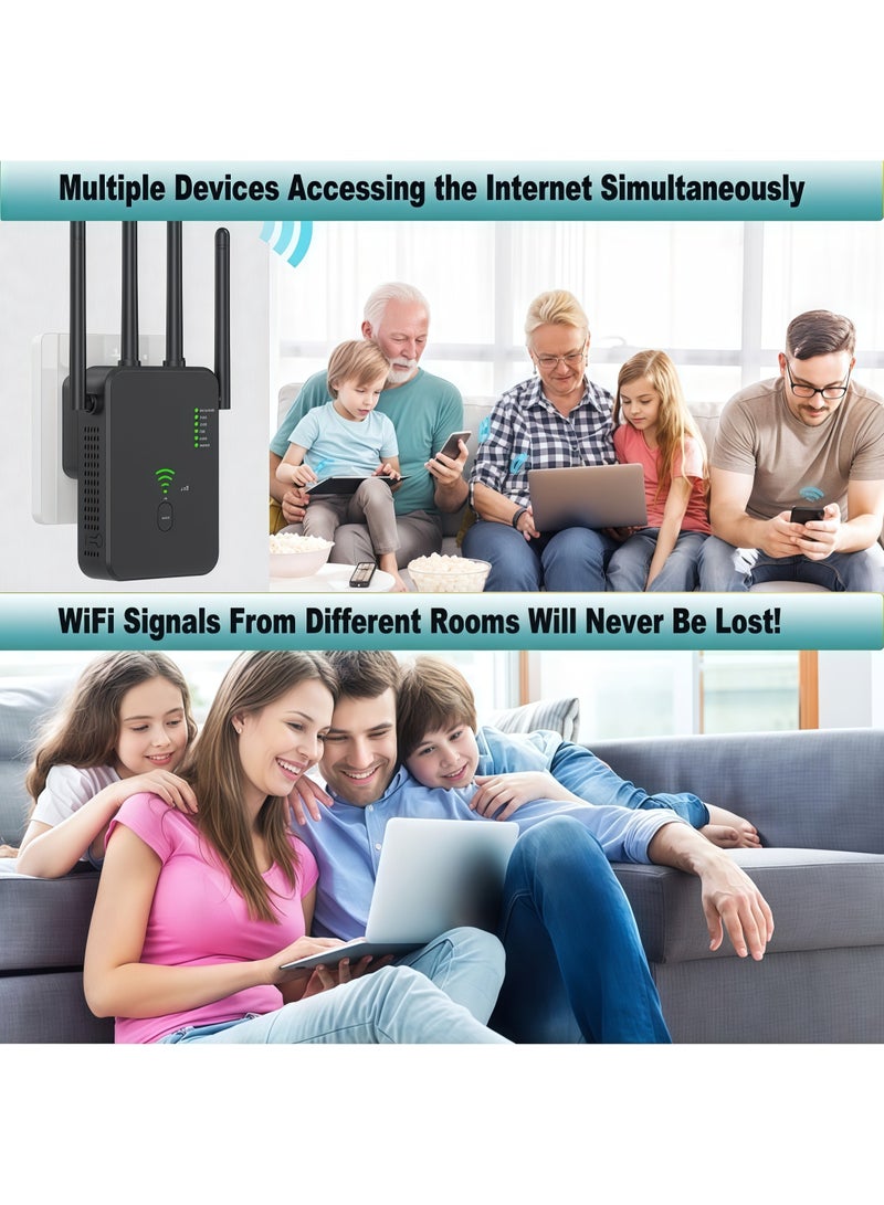 1200Mbps اللاسلكي واي فاي مكرر واي فاي إشارة تعزيز مزدوج النطاق 2.4G 5G واي فاي توسيع 802.11ac جيجابيت واي فاي مضخم WPS الراوتر ، AC1200 - Image 3