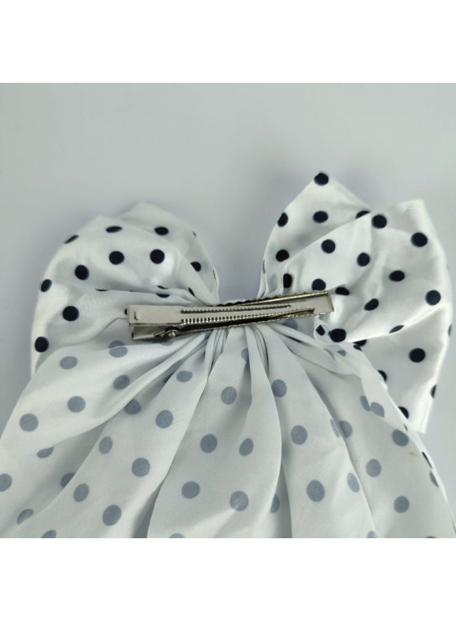 Large satin bow hair clip - high quality material - Image 4