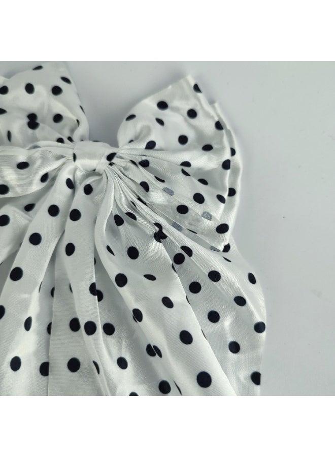 Large satin bow hair clip - high quality material - Image 2