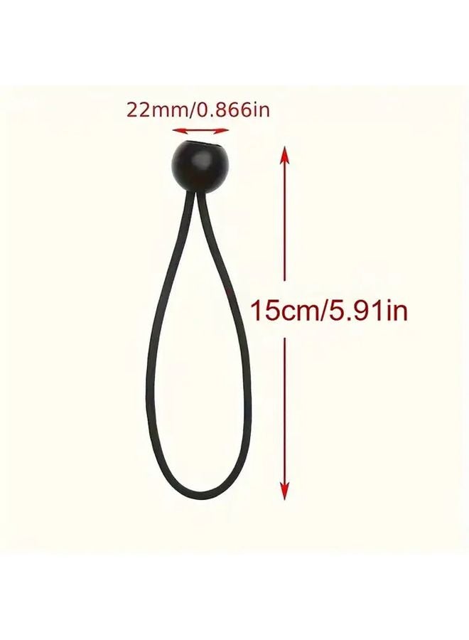 20 Pcs Black Heavy Duty Elastic Ball Bungee Cords with Hooks Multi Purpose Straps - Image 5
