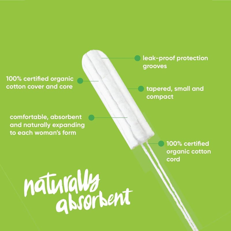 Oi | Organic Initiative - 100% Certified Organic Cotton Non-Applicator Tampons | Ultra-Absorbent, Unscented, Natural, Non-Toxic, Applicator Free | Regular | 64 Count - Image 3