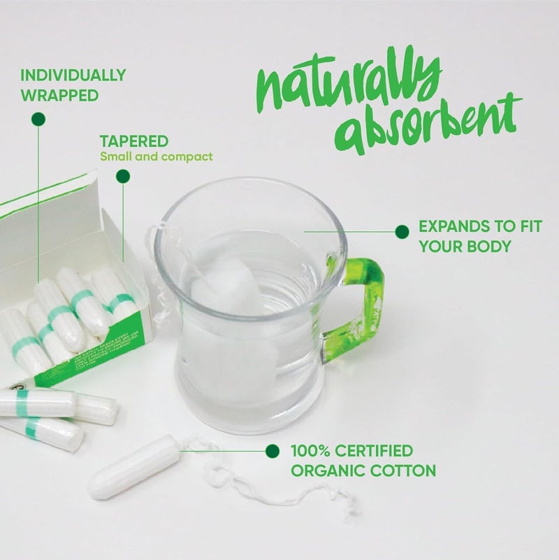 Oi | Organic Initiative - 100% Certified Organic Cotton Non-Applicator Tampons | Ultra-Absorbent, Unscented, Natural, Non-Toxic, Applicator Free | Regular | 64 Count - Image 4