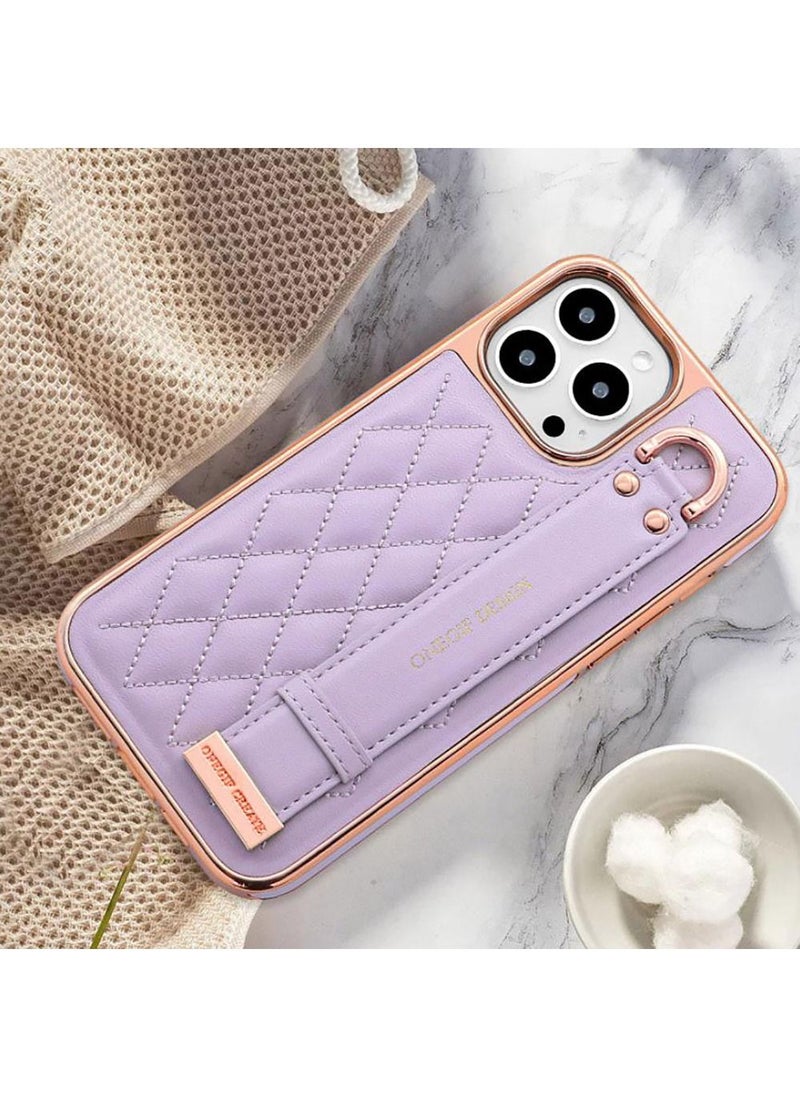 Color Fans - Case for iPhone 14 Pro Max, Premium PU Leather Phone Case with Kickstand, Luxury Gold Plating Edge Hand Finger Strap Cute Holder Gift for Women Girls Soft Thin Protective Cover,6.7 inch - Image 1