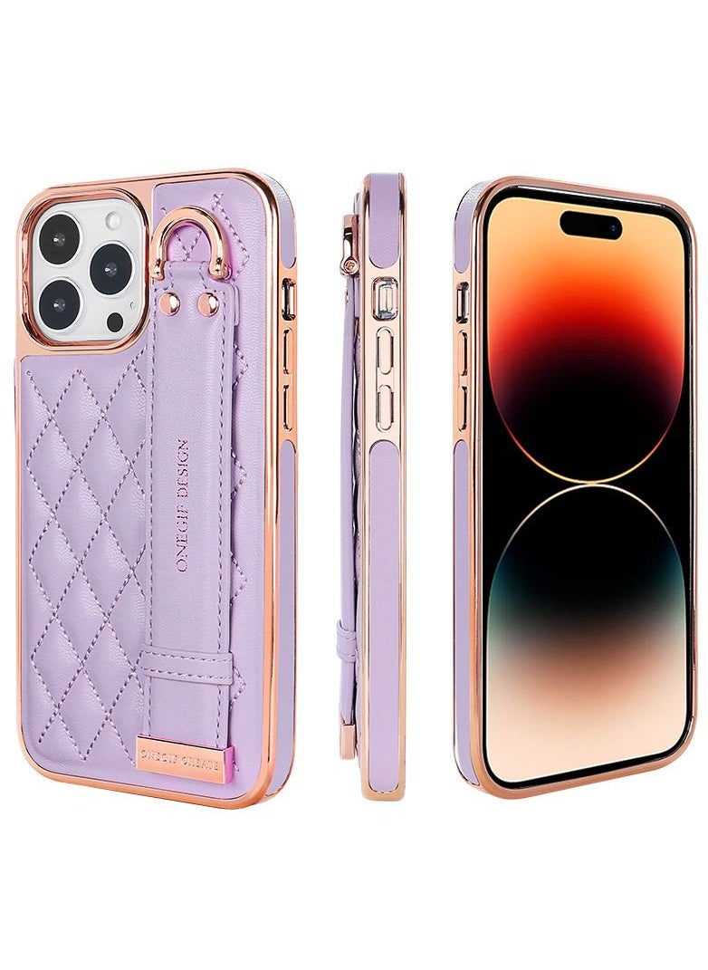 Color Fans - Case for iPhone 14 Pro Max, Premium PU Leather Phone Case with Kickstand, Luxury Gold Plating Edge Hand Finger Strap Cute Holder Gift for Women Girls Soft Thin Protective Cover,6.7 inch - Image 1