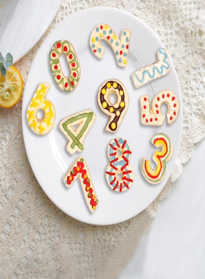 FUSOTO 9PCS Number Cookie Cutters Set, Birthday Numbers 0-8(6 Reverses to 9), Stainless Steel Cookie Cutters for Baking, Number Shaped Baking Tool for Homemaking Biscuits, Cookie, Dough - Image 3