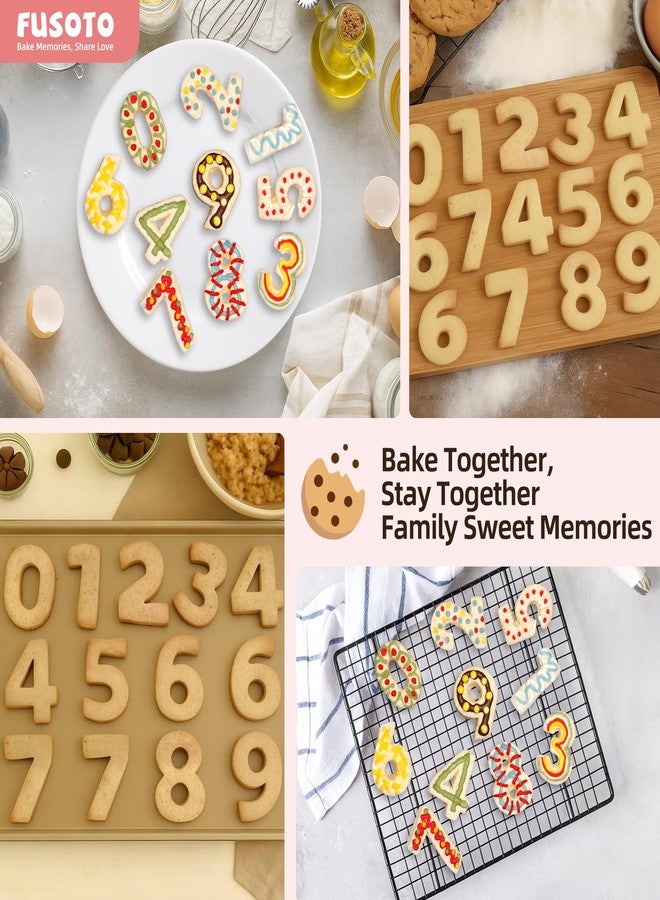 FUSOTO 9PCS Number Cookie Cutters Set, Birthday Numbers 0-8(6 Reverses to 9), Stainless Steel Cookie Cutters for Baking, Number Shaped Baking Tool for Homemaking Biscuits, Cookie, Dough - Image 4