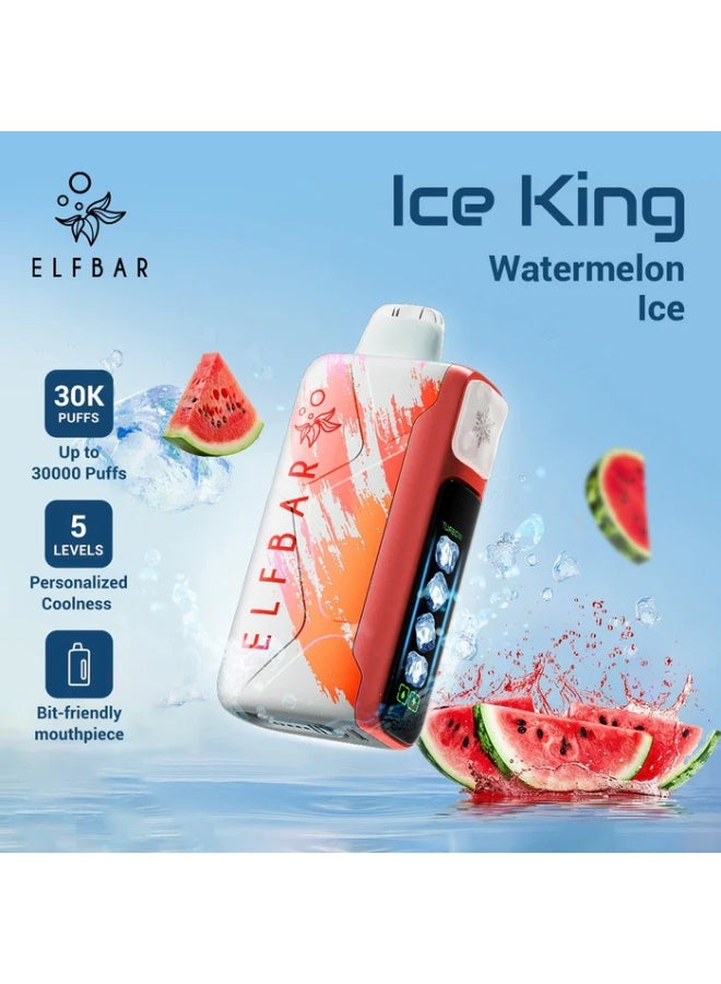 ELFBAR Ice King Watermelon ICE 30000 Puff 5mg Disposable Pod Vape - Image 1