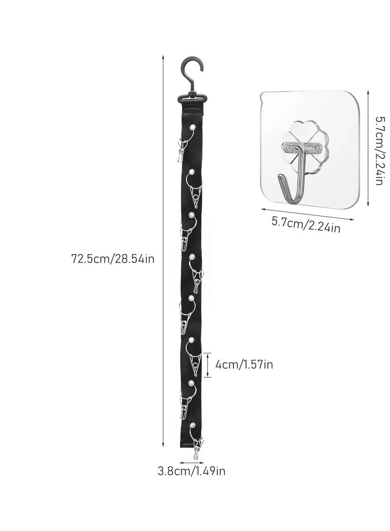 Excefore رف قبعات البيسبول، يحمل حتى 8 قبعات، منظم قبعات الشمس، حامل تخزين القبعات لعمود الخزانة، الحائط، الباب، رف الملابس، عبوتين - Image 3