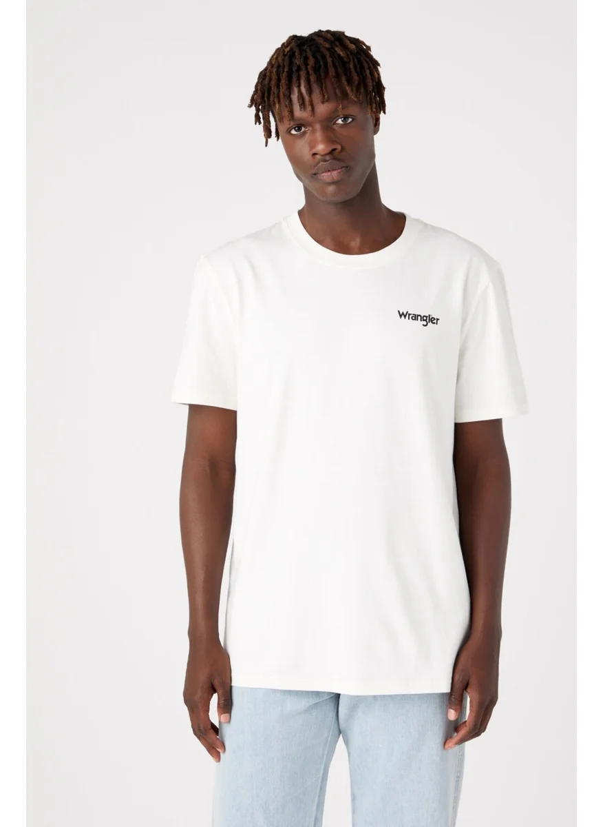 Wrangler Men's Ecru Crew Neck T-Shirt
