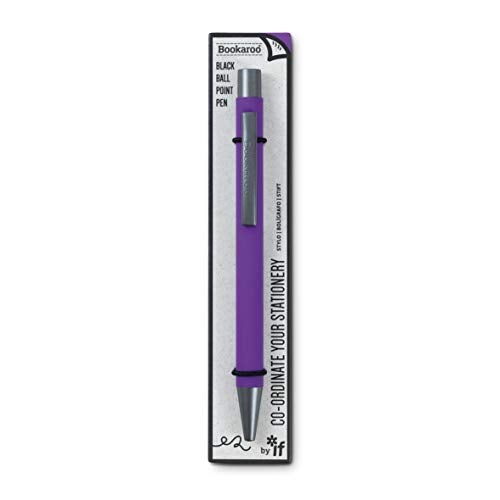IF Bookaroo Pen soft touch colour coated pen with black ink PURPLE - Image 1