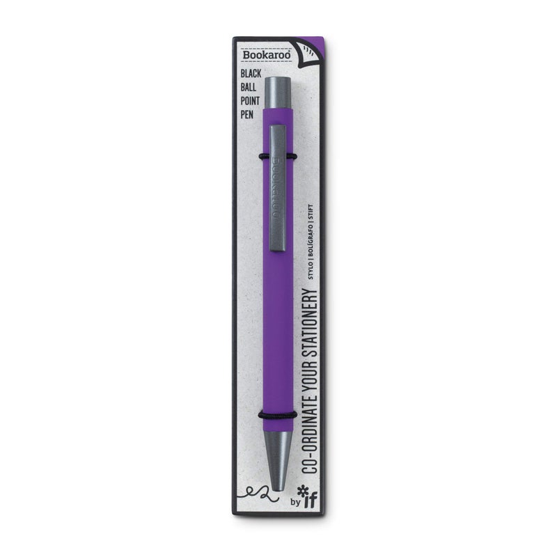 IF Bookaroo Pen soft touch colour coated pen with black ink PURPLE - Image 2