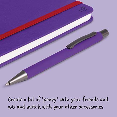 IF Bookaroo Pen soft touch colour coated pen with black ink PURPLE - Image 3