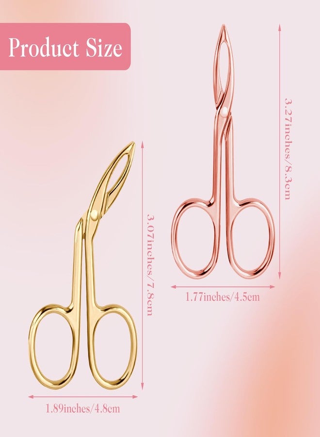 WLLHYF 4 Pieces Eyebrow Tweezers Scissor Handle Set Flat Straight Tip Hair Plucker and Slanted Tip Shaped Eyebrow Facial Remover Stainless Steel Brow Tweezers for Women Men(silver/black/gold/rosegold - Image 2