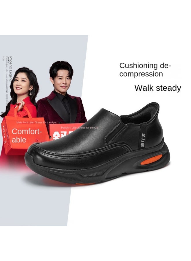 Foot Fitness Soft Cowhide】sports Shoes For Spring And Autumn, Business Fashion Men's Shoes, Dad's Casual Shoes, Walking Shoes, And Shoes For Middle-aged And Elderly - Image 2