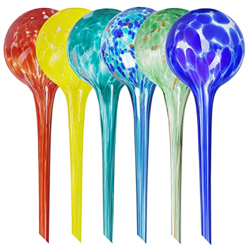 Mission Gallery Plant Watering Globes Set of 6 – Large Glass Bulbs (up to 7 Days of Watering) for Indoor & Outdoor Plants – Multicolor - Self-Watering - Image 1