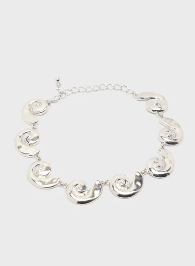 Ginger Floral Pearl Choker Necklace