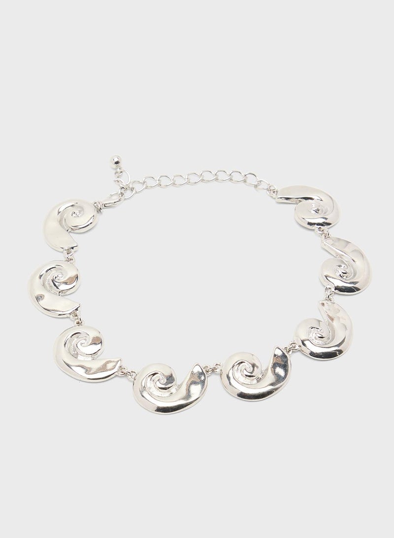 جينجر عقد تشوكر لؤلؤ بزهرة - Image 1