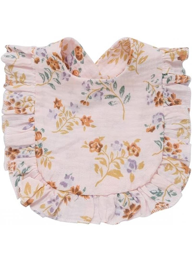 general Baby Saliva Towel Ruffled Baby Cotton Printed Gauze Lace Bib Bib 4 Packs - Image 4
