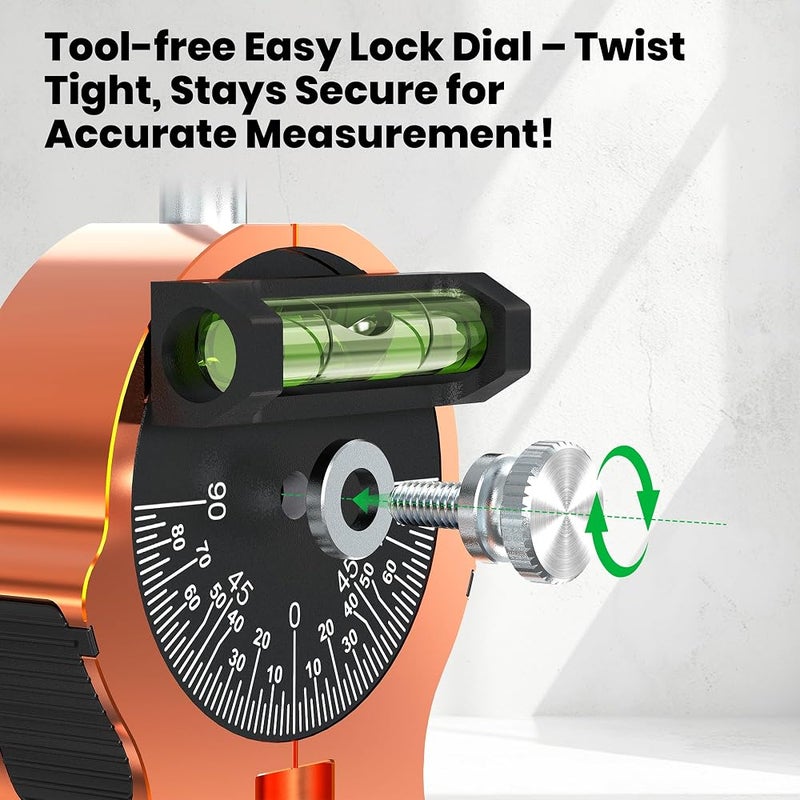 Nuvium Magnetic Pipe Center Finder Punch with Dial Bubble Protractor - Image 3