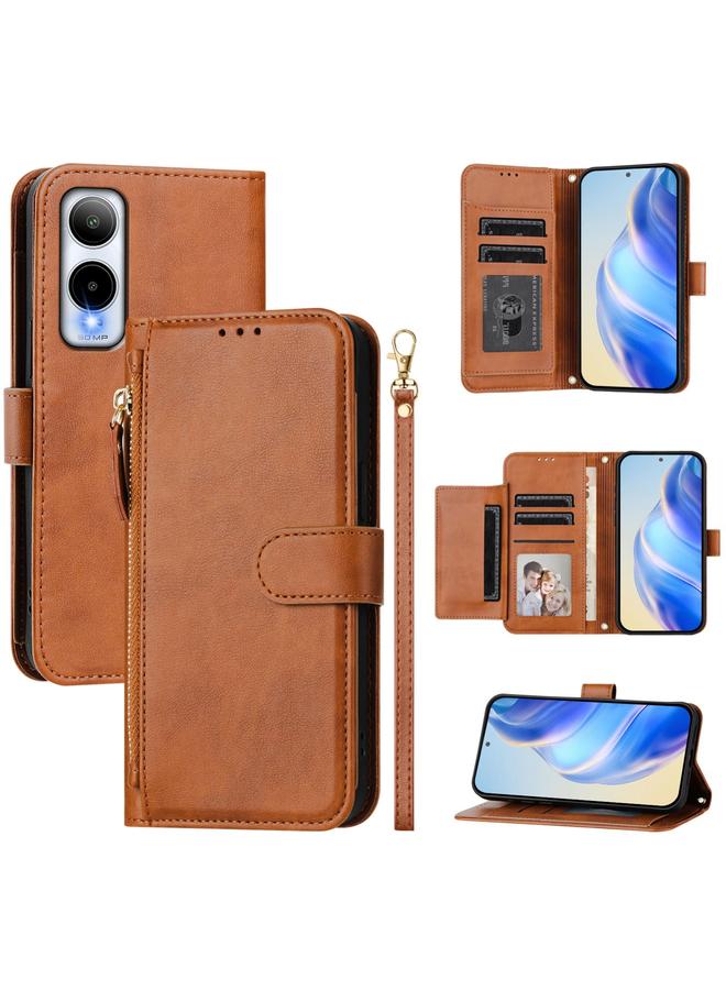 Zaboon Case For Cricket Icon 6 Multi-Card Slots Zipper Wallet Leather Phone Case - Image 1