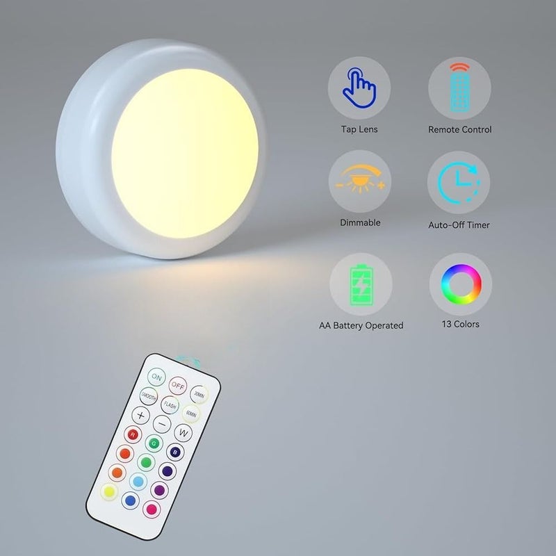 3pcs RGB Adjustable Lighting Remote Control Wall Light with Dimmer and Timer for Car Interior Ambient Mood Decor - Image 2