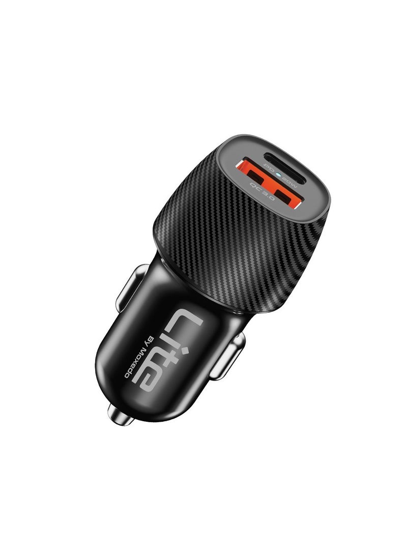 Moxedo Lite 38W Car Charger PD 3.0 with USB-C and USB-A Ports Fast Charger Compatible for Android, IOS and other Smartphone Devices - Image 1