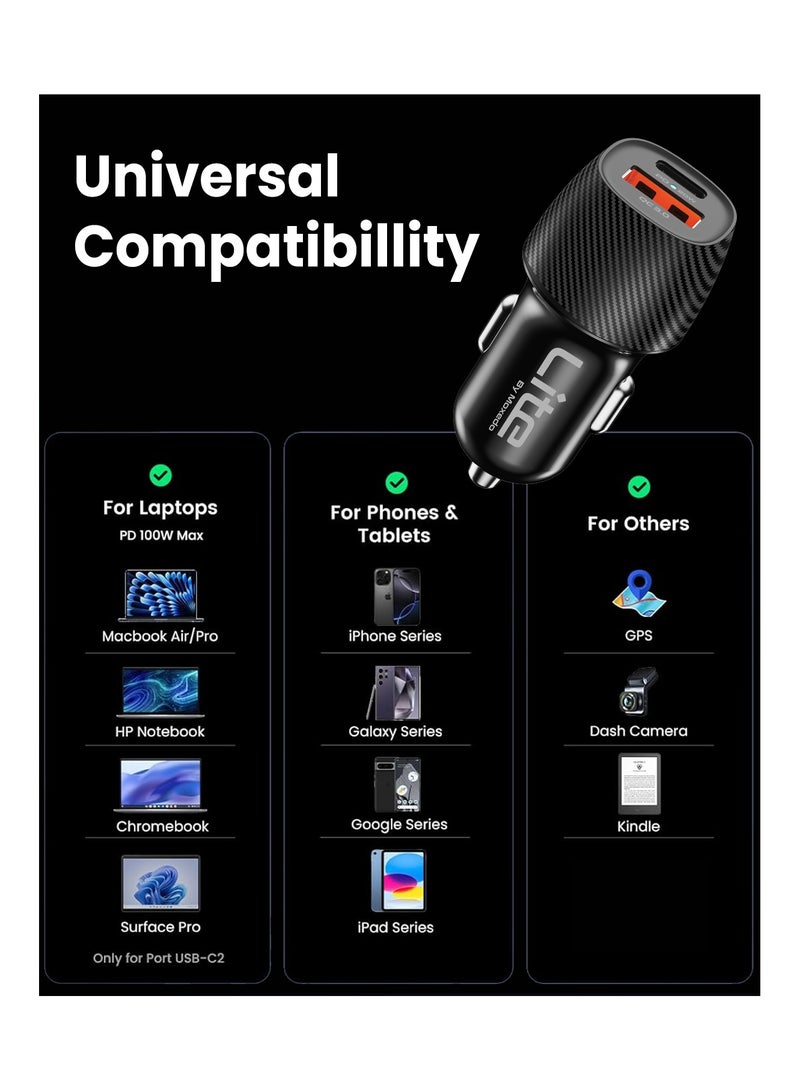 Moxedo Lite 38W Car Charger PD 3.0 with USB-C and USB-A Ports Fast Charger Compatible for Android, IOS and other Smartphone Devices - Image 4