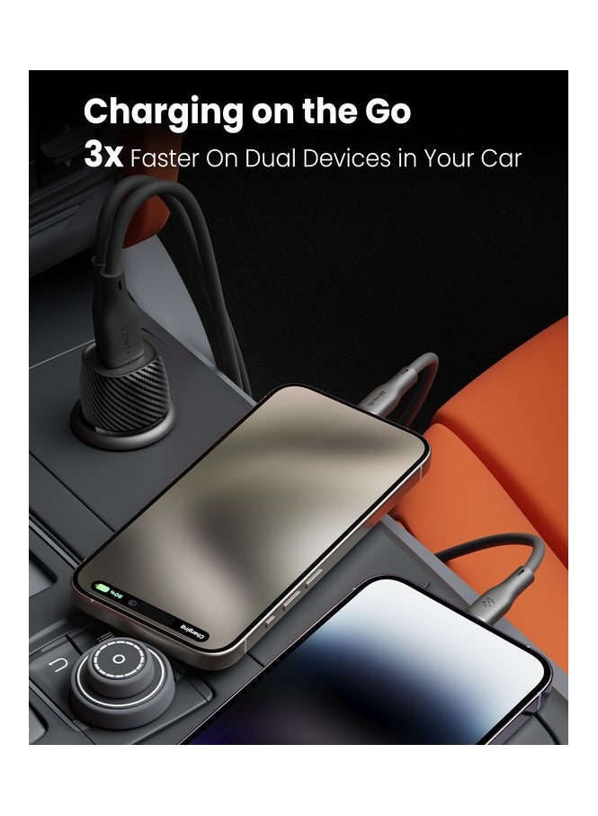 Moxedo Lite 38W Car Charger PD 3.0 with USB-C and USB-A Ports Fast Charger Compatible for Android, IOS and other Smartphone Devices - Image 3