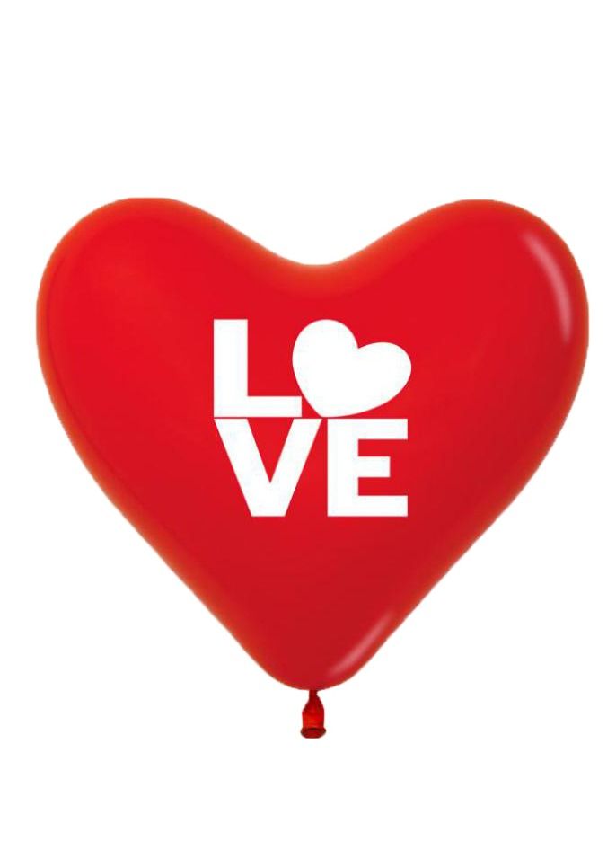 Sempertex 12pcs, 12" Heart Shape Balloon, Fashion Red, Love, Latex Balloons - Image 1