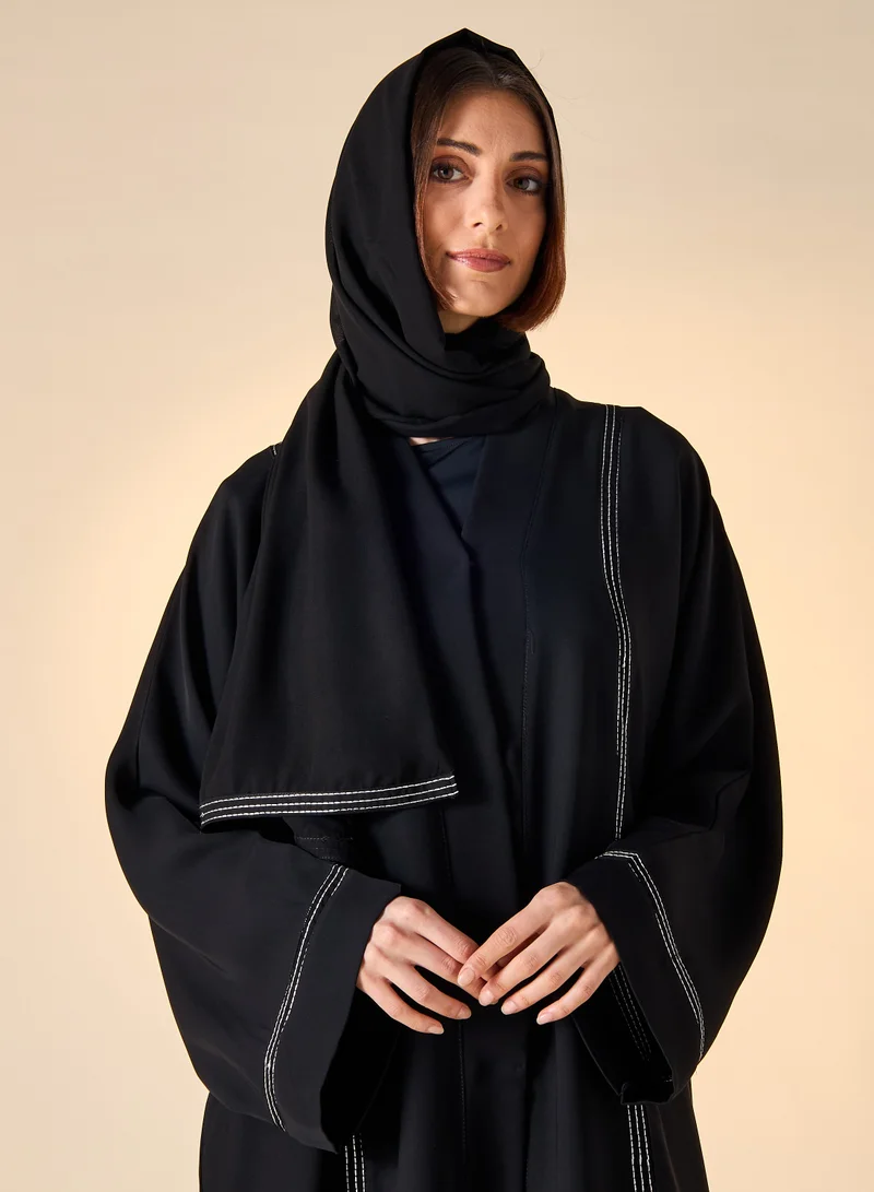 Hadiyath Al Madinah HM - Embroidered Abaya with Hijab